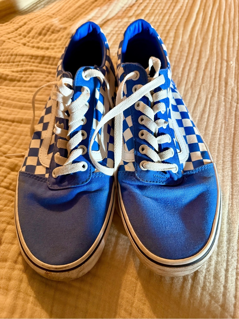 Blue Checkered Mens Canvas Sneakers - Brand: Vans - Picture 2 of 4